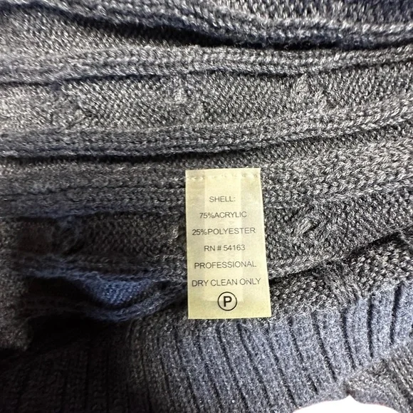 Calvin Klein ~ Women’s Grey Cable Knit LS Sweater Dress ~ Size M - Picture 8 of 10